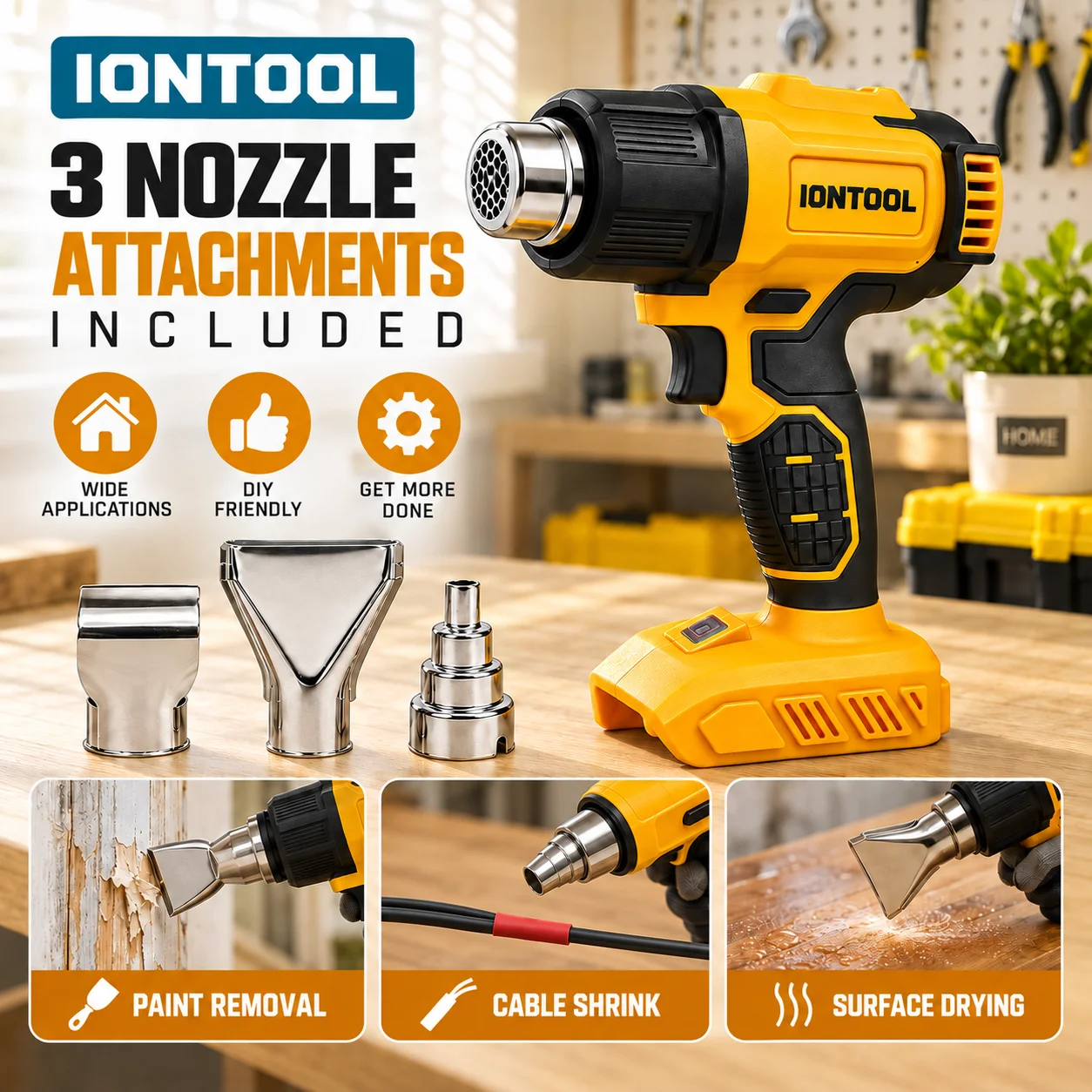 IONTOOL Yellow Cordless Heat G - Cordless Heat Gun For Shrink Tubing 评论和价格