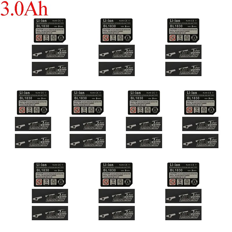 10 Sets BL1830 Tag Li-Ion Batt - Brushless Cordless Electric Drill 18V 评论和价格