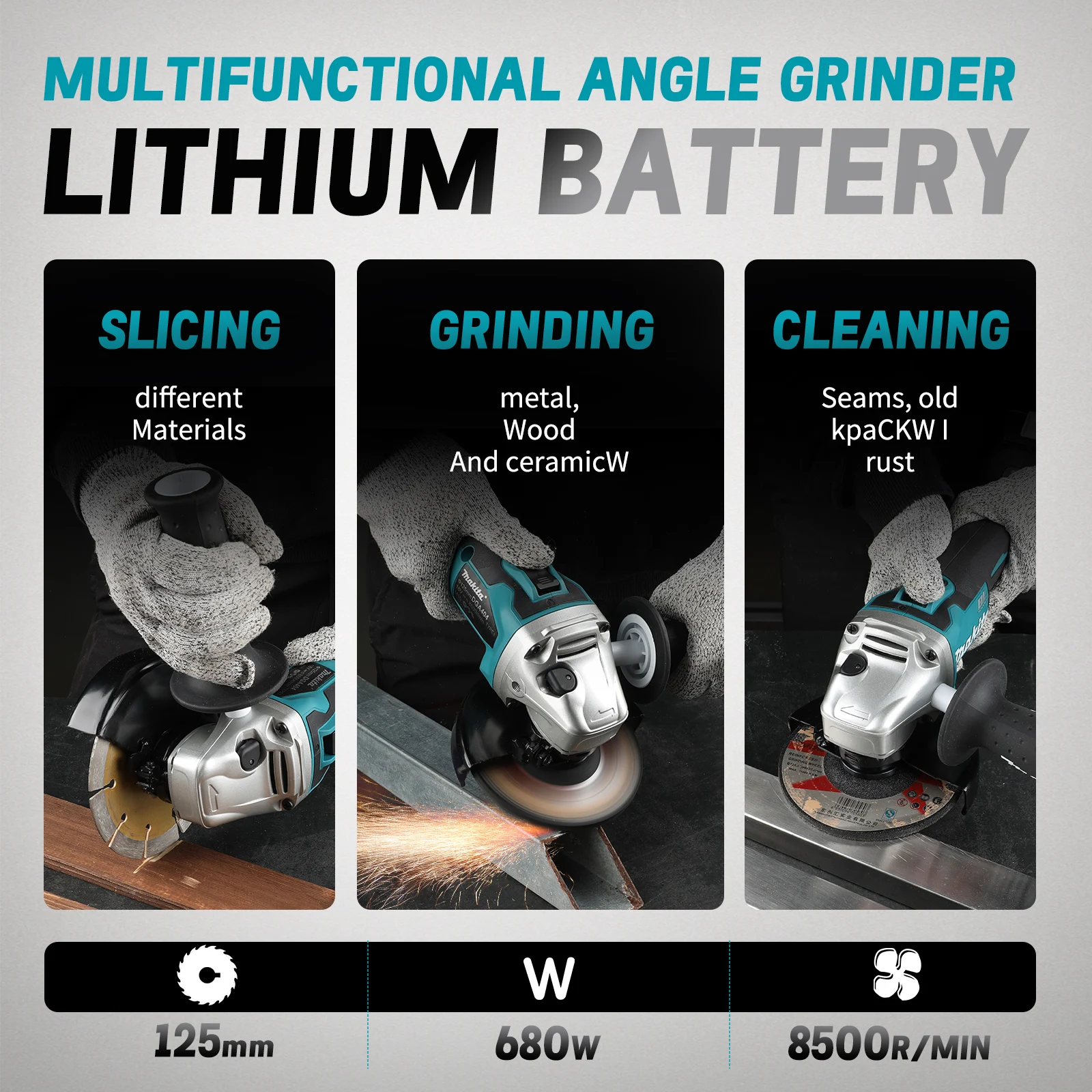 DGA404 100/125mm Brushless Lit - Brushless Angle Grinder Battery Powered 评论和价格